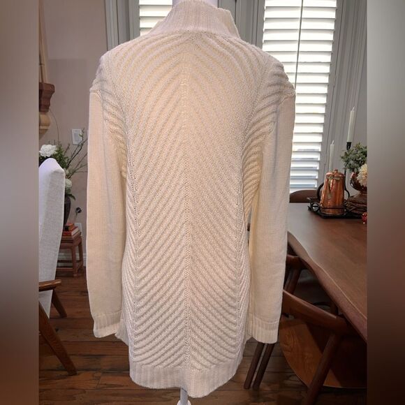 Women’s Nurture Chunky Knit Ivory Sweater Wool Blend Fisherman Cable Knit XL - Picture 6 of 9